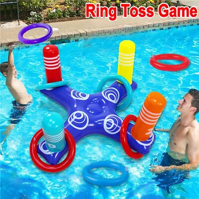 Inflatable Ring Toss Floating Swimming Pool Game Toys Beach Cross Ring Water Toy • £6.99