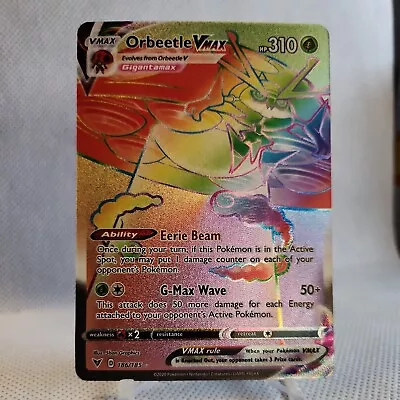 $8 • Buy Orbeetle Vmax 186/185 Vivid Voltage Full Art Secret Rainbow Rare Pokemon Card NM