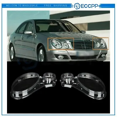 Headlight Lens Cover Left+Right For 2002-08 Mercedes Benz E Class W211 350 E320 • $42.48
