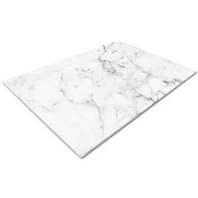 Glass Chopping Cutting Cutting Board Work Top Saver Large White Marble Cool • £14.99