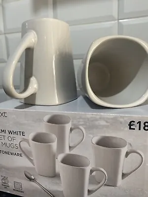 £11.70 • Buy NEXT Set Of 4 Remi White Coffee TEA Latte Mugs STONEWARE Kitchen Dining Crockery