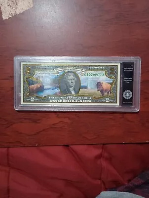 2003 YELLOWSTONE  Colorized  $2 Two Dollar Bill Trimmed In 24k Gold Legal Tender • $19.99