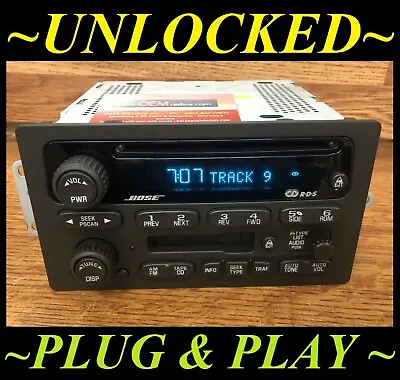 UNLOCKED 02-03 Chevy Trailblazer GMC Envoy CD Cassette Radio Factory OEM BOSE  • $198