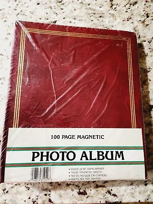 Vintage Red Photo Album 3 Ring Binder Magnetic Pages SEALED! **PLEASE READ** • $15.24