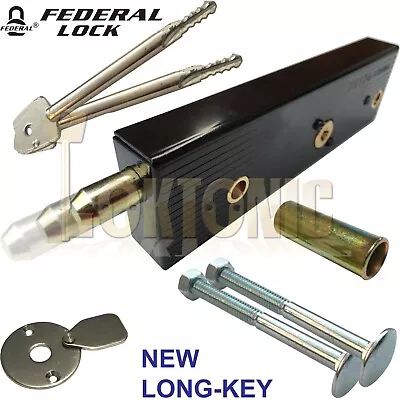 Federal Enfield Garage Door Bolts Locks LONG Key Singles LH-RH High Security MK3 • £123