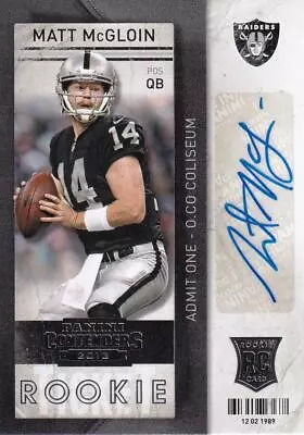 2013 Panini Contenders Denver Broncos Matt Mcgloin Autographs • $49