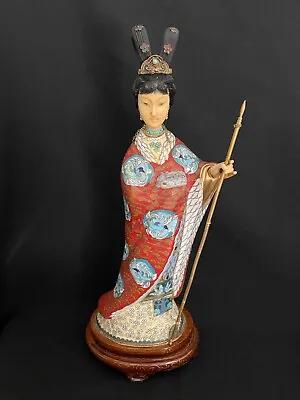 Vintage Chinese Cloisonné Enamel Carved Guanyin Quan Kwan Yin Sculpture Figurine • $450