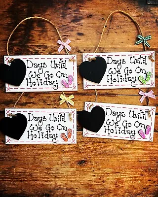 Holiday Countdown Chalkboard Heart Plaque Sign Days Sleeps Until Honeymoon Gift • £5.49