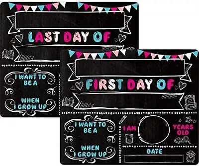 2 Pieces Paper First And Last Day Of School Chalkboard Sign Cardboard Back To Sc • $13.99