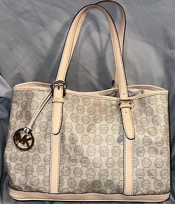 Michael Kors Large Jet Set Logo Monogrammed Travel Tote Purse Handbag 16 X 11!!! • $14