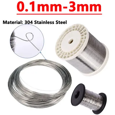 304 Stainless Steel Wire Single Soft/Hard Steel Wire Jewelry Modelling 0.1mm-3mm • $2.20