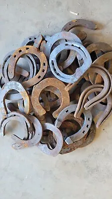 Used Horseshoes Qty 38 Steel Small Baby Size Various Styles And Shapes And Sizes • $55