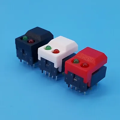 $9.30 • Buy 10Pcs PB86-A2 Red And Green LED 8Pin Momentary PCB SPDT Push Button Tact Switch