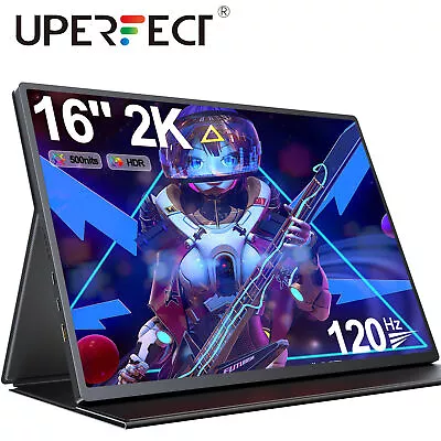 UPERFECT 16  Portable Monitor 2K 120Hz Freesync HDR Eyecare Screen USB C HDMI  • $129.99