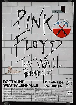 +++ 1981 PINK FLOYD The Wall Concert Poster Dortmund Germany RP • $199.95