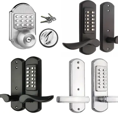 Keyless Mechanical Door Lock Digital Code Entry Combination Keypad Steel • $59.97