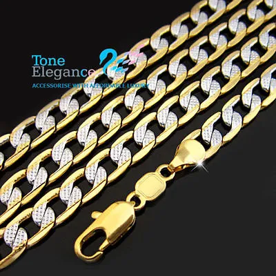 $29 • Buy 18k White Yellow Gold GF Solid Women Men Curb Link Chain Necklace 