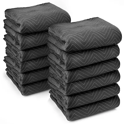 12 Moving Blankets Furniture Pads - Ultra Thick Pro - 80  X 72  Black • $104.99