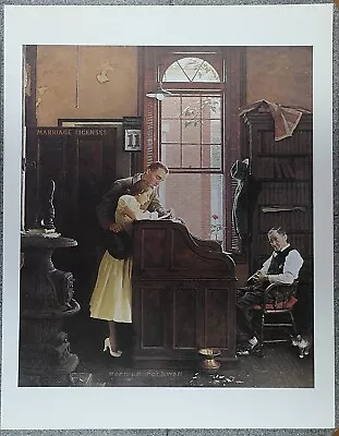 Norman Rockwell 1955 50 Favorites Poster 'Merriage License' • $5.99