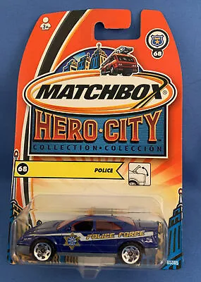 Matchbox 2004 Hero City Collection No 68 Police Force Car Blue Diecast NEW • $5