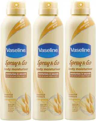 Vaseline Spray And Go Essential Body Moisturiser 190 Ml X 3 • £15.35