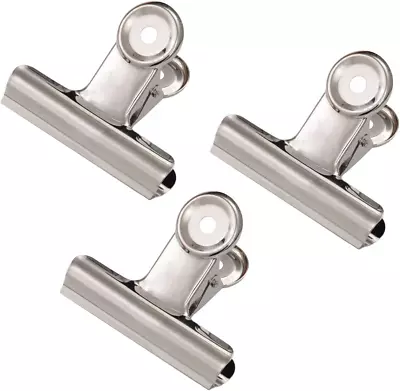 Large Metal Hinge Clips - 20 Pack 2 Inch Silver Bull Binder Paper Clip Clamp For • $16.82