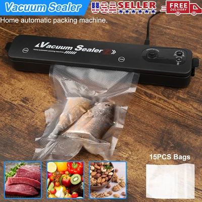 $15.99 • Buy Vacuum Sealer Machine Food Preservation Storage Saver Automatic With 15 Seal Bag