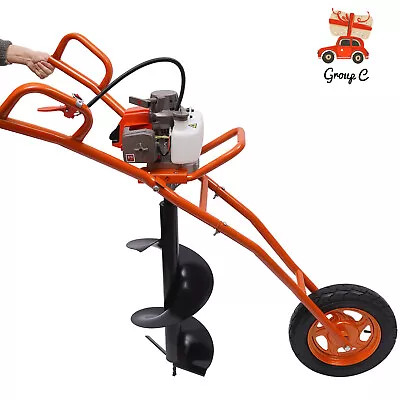 Post Hole Digger Gas Powered Earth Auger Borer Wheelbarrow Ground Drill 63CC 3HP • $239.40