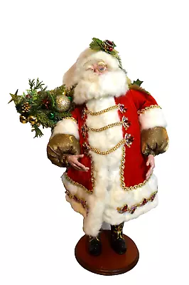 Vintage 24  Mark Roberts Christmas Santa W Fur & Jewelled Accents + Tree & Toys • $425