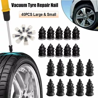 Tire Repair Screw Car Tyre In Rubber Plug Nail Puncture Repair Kit Road Tire • £7.99