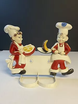 1950's Tremax Industries Plastic Wall Hanging Kitchen Chef Salt & Pepper Holder • $10