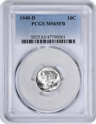 1940-D Mercury Silver Dime MS65FB PCGS • $74