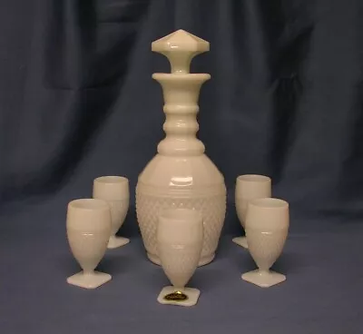 Cambridge Milk Glass Mount Vernon No. W-70 Small 11 Oz. Decanter Set  Mint • $109.95