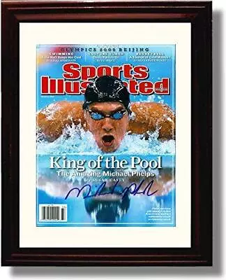 8x10 Framed Michael Phelps Autograph Promo Print -  King Of The Pool  2008 SI • $14.99