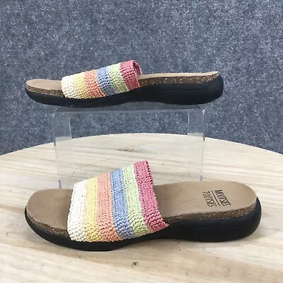 Mootsies Tootsies Sandals Womens 7 M Moemiliak Slides Slip On Multicolor Fabric • $15