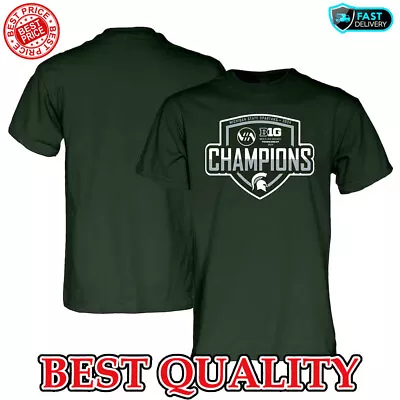 SALE!_ Michigan State Spartans Blue 84 2024 Big Ten Ice Hockey Champions T-Shirt • $20.99