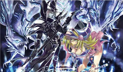 YuGiOh Duel Playmat Dark Magician Girl VS Blue-Eyes White Dragon TCG CCG Mat Pad • $22.94