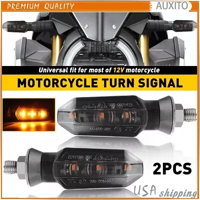 Clear LED Motorcycle Blinker Indicator Turn Signal Light Amber For Honda Suzuki • $9.99