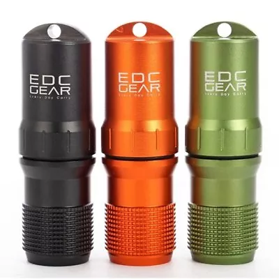 Keychain Aluminum EDC Waterproof CNC Survival Pill/Match Case Box Container Lid • $11.99