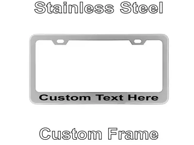 Stainless Steel License Plate Frame With YOUR TEXT Custom For Saab • $31.99