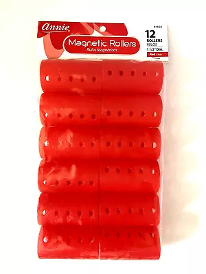 Magnetic Rollers –Pack Of 12 Annie Professional Hair Rollers 1 1/2  Inch Red • $7.97