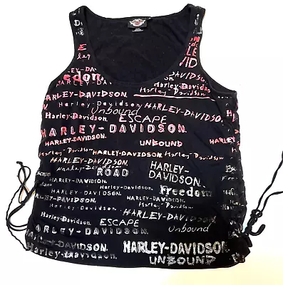 Women’s Harley Davidson Tank Top With Writing  Logo Size 1W  Cotton Blend • $23