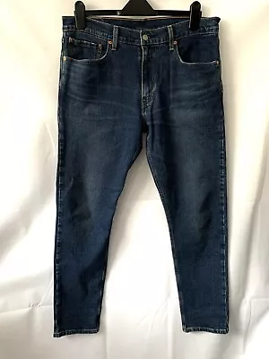 Levi 512 Tapered Stretch Jeans Blue Med Wash Denim Zip Fly Men 34 35 W 32 L • £19