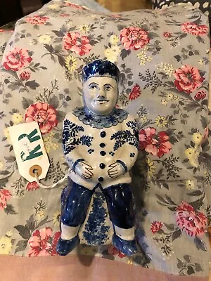 Delft Pottery Toby Jug 1860s Blue And White Figural • $199.99