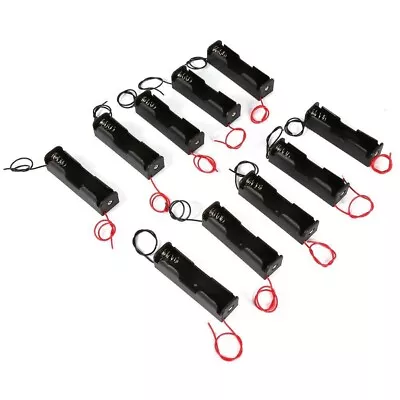 10pcs 3.7V Plastic Battery Holder Storage Box Case With Wire Lead Black • £4.90