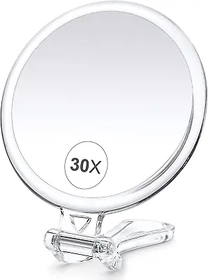 Magnifying Mirror 30X Hand Mirror With Handle For Travel Magnifying Mirror Han • $14.73