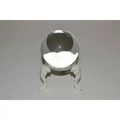 Vintage Crystal Ball W Wrought Iron Stand Glass Crystal Gazing Ball Wiccan Decor • $199.99