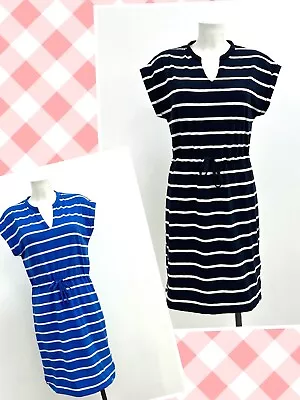 Ex Regatta V-Neck Stripe Summer Drawcord Dress Size 8 10 12 14 16 18 20 RRP£36 • £17.50