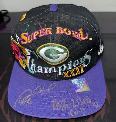 BRETT FAVRE REGGIE WHITE DESMOND HOWARD GREEN BAY PACKERS Signed Super Bowl Hat • $125