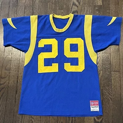 Eric Dickerson Los Angeles Rams Jersey Mens Size Medium Sand Knit Blue Vintage • $44.79